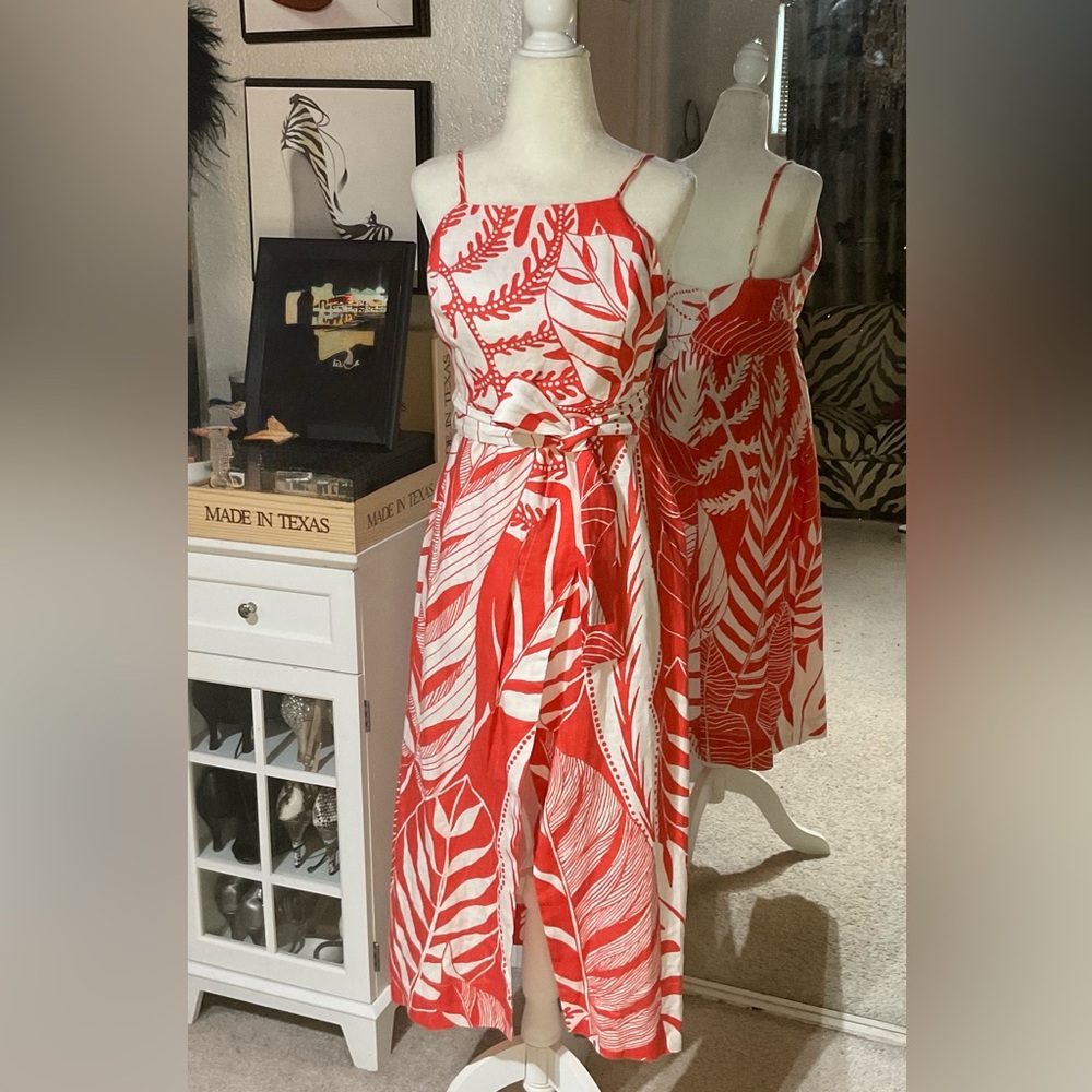 NWT Red Leaf Print Women's Dress